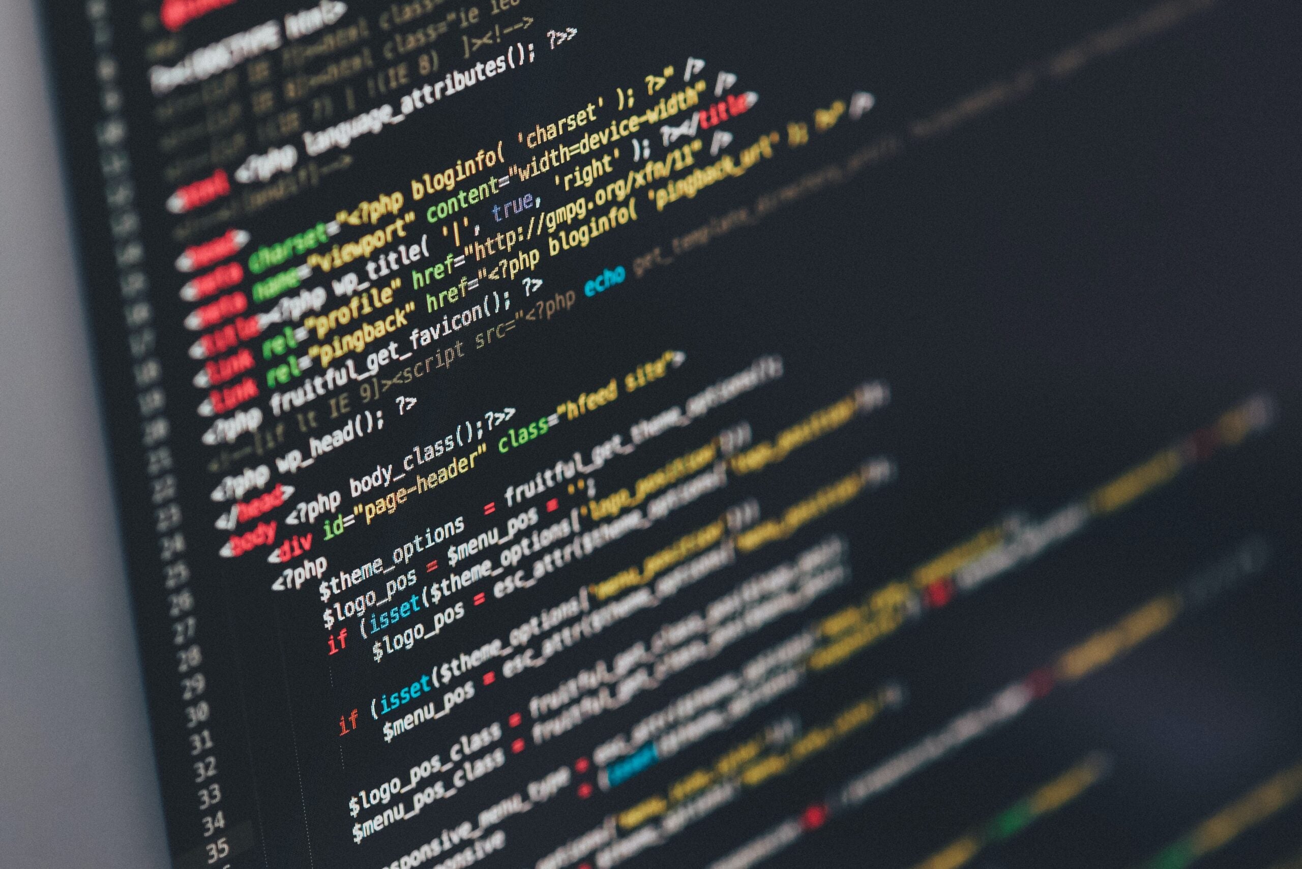 Screen with code
