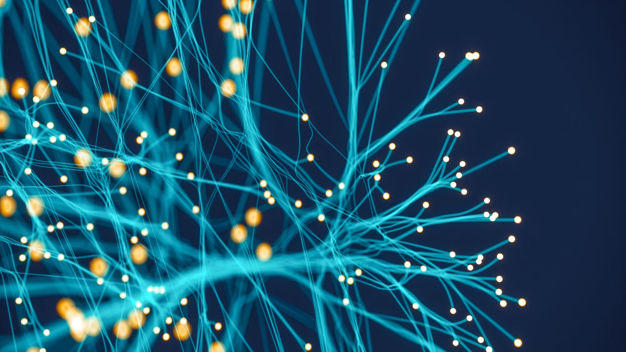 Close up view of wires and bright lights