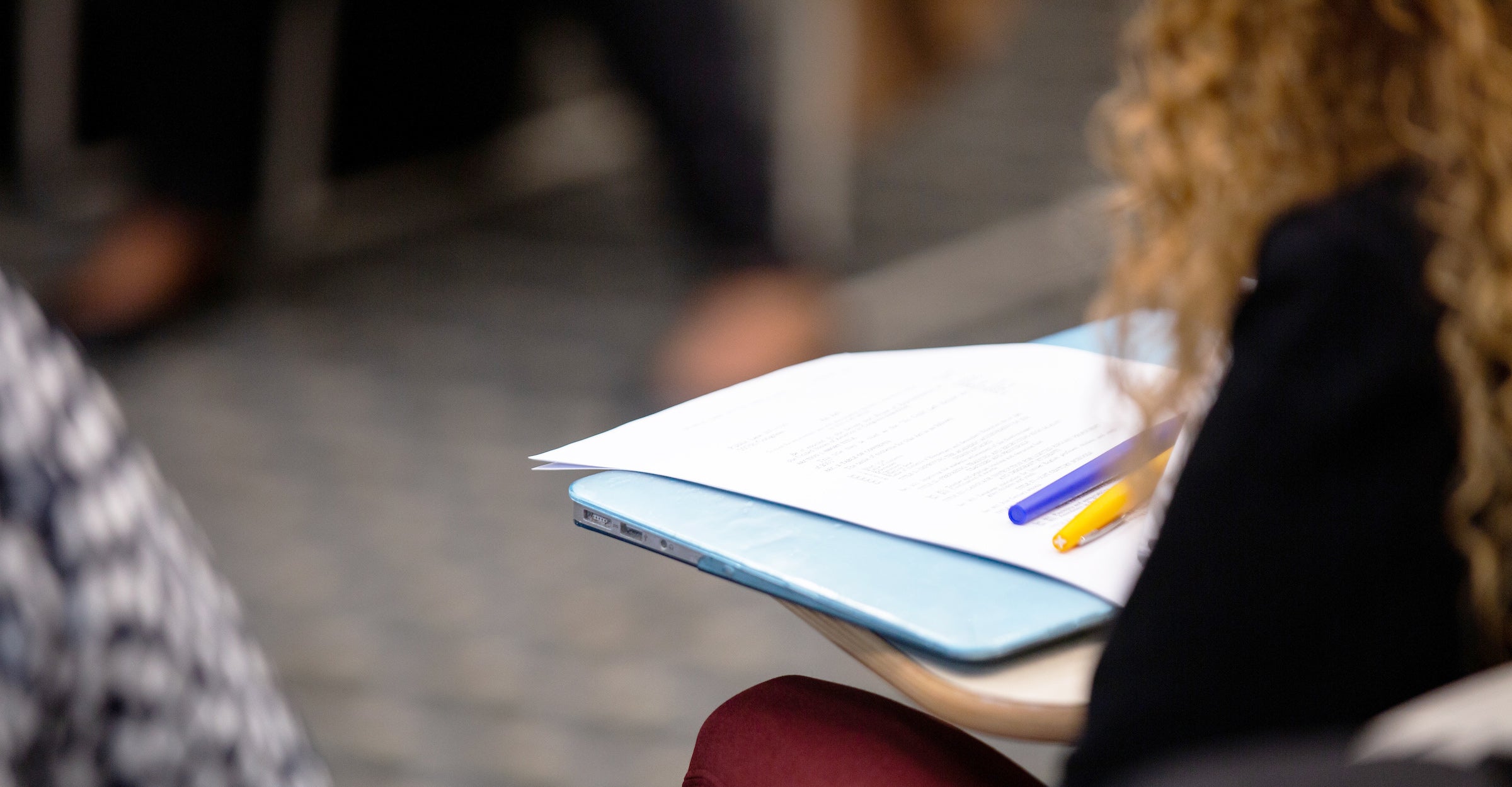 student at desk