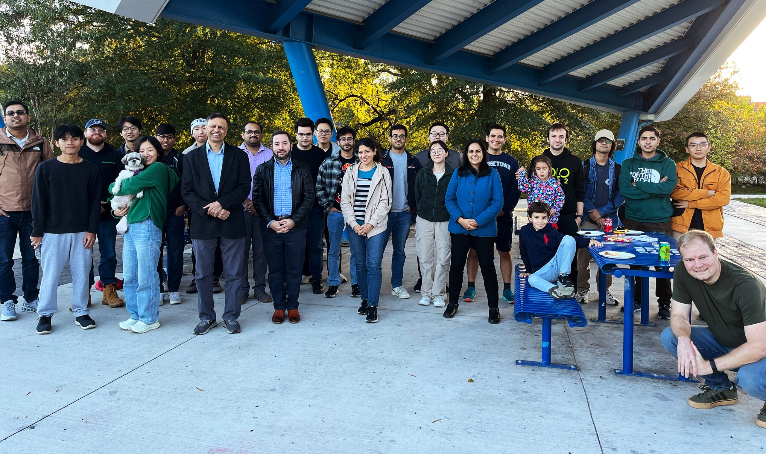 group of grad students and faculty outside